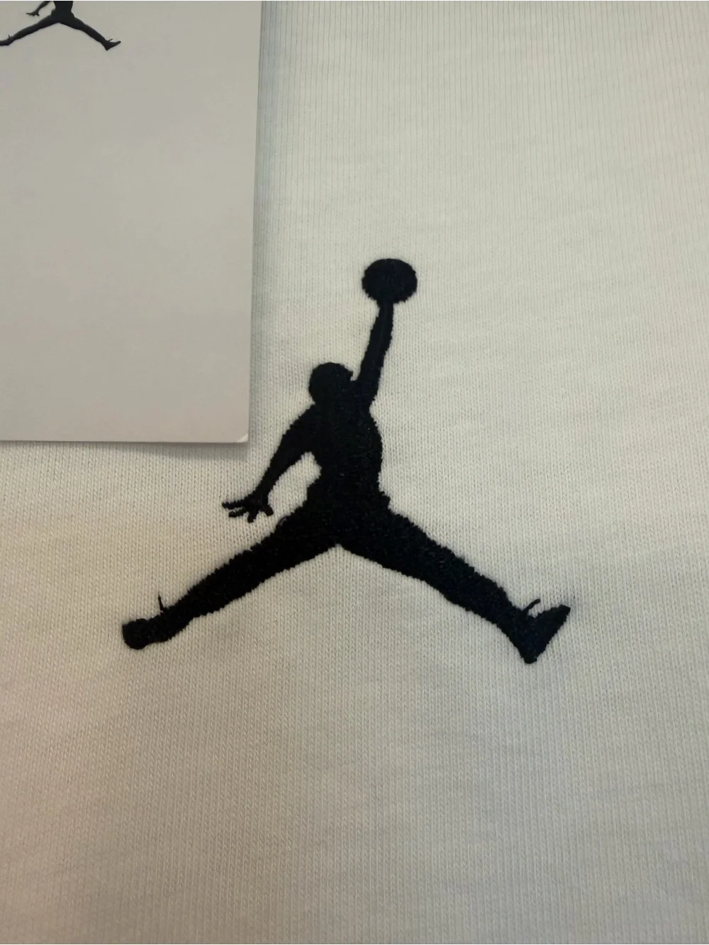 Jordan White Short Sleeve Tee with Black Jumpman - M
